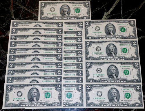 Two dollar bills - $2,