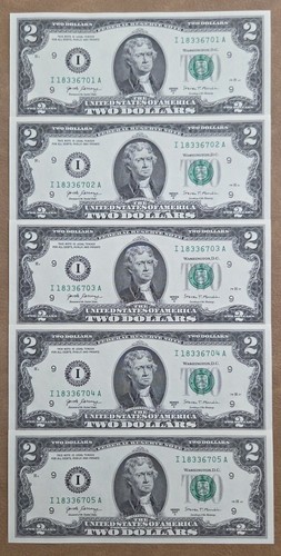 Lot crisp uncirculated - uncirculated, $2